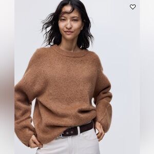 NWT H&M EDITION MOHAIR BLEND OVERSIZED SWEATER IN CAMEL BROWN XS
